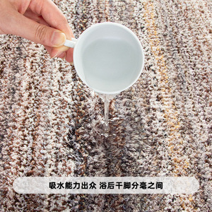 พรมเช็ดเท้าไมโครไฟเบอร์หนา สีน้ำตาล รูปทรงสี่เหลี่ยมผืนผ้า ดูดซับน้ำได้ดี กันลื่น สำหรับห้องน้ำ ห้องนอน ทางเข้าประตู ดีไซน์เรียบง่าย - Product Image 4