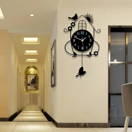 odm/odm modern wall clock metal cuckoo For living room decorative wall clock reloj de pared