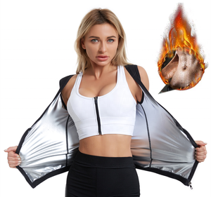 Benutzer definierte silber beschichtete Frauen Full Front Zip Sweat Suit Body Shaper Abnehmen Weste Gewichts verlust Polymer Sauna Sweat Shaper - Product Image 2