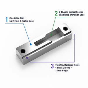 Kit de Herrajes GURO de Aleación de Zinc Duradera con Placa de Montaje para Cerradura Moderna, Orificios de Fijación para Puertas y Ventanas Correderas, 1 Año de Garantía - Product Image 2