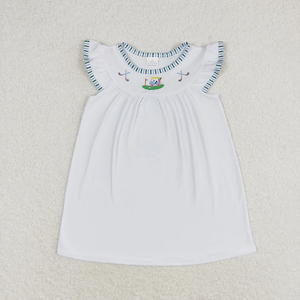 Vestido de Verano para Bebés y Niñas Pequeñas, Diseño Bordado Informal, Mangas Cortas - Product Image 3