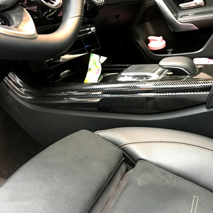 Panel de Consola Central Cardimanson con Textura de Fibra de Carbono Plateada, Par para Mercedes-Benz Clase A CLA W177 C118, Tira Decorativa de ABS - Product Image 1