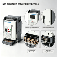 Disjoncteur CHINT NA5-6300N 6300A 3P 4P, type extractible fixe, distribution d'énergie industrielle AC400V/AC690V 50/60Hz CE CB