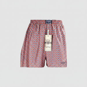 Calzoncillos bóxer rojos geométricos para hombre, 100% algodón, talla grande - Product Image 2