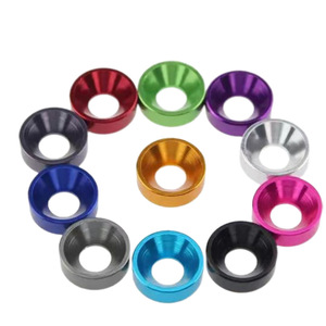 Vis à tête plate en alliage d'aluminium M3M4M5M6 de haute qualité avec rondelle plate à finition brute, style fendu multicolore - Product Image 2