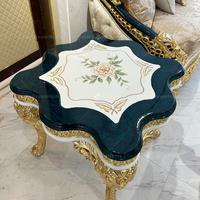 Royal Furniture Dubai Ensemble de tables basses pour le salon Table d'appoint de luxe Table basse dorée vintage avec dessus en verre