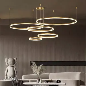 Акриловая потолочная кольцевая лампа, светодиодный подвесной светильник, скандинавская круглая люстра, современная, современная подвеска, роскошь