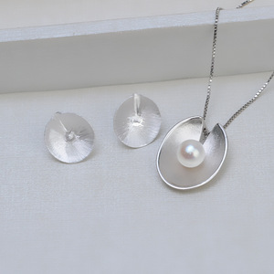 Colgante Grande de Concha Sólida de Plata S925 con Aretes de Perla, Bandeja de Accesorios para DIY 1385 de la Colección de Componentes de Joyería - Product Image 2