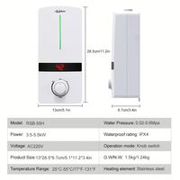 Calentador de Agua Instantáneo de Alta Gama de 5500W, Acero Inoxidable, Carcasa de Plástico, LED, Ahorro de Energía, 220V, WiFi Inteligente, para Hotel