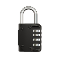 Cadenas à combinaison à 4 chiffres, robuste, en métal, avec code de sécurité, pour casier de gym, armoire, valise, boîte à outils, porte de rangement