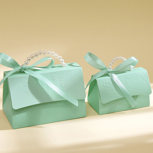 Перерабатываемые маленькие подарочные коробки с тиснением для дня рождения, свадьбы, шоколада, конфет, с жемчужными ручками для гостей - Product Image 6