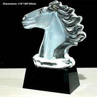 Haute qualité Personnalisable Animal Sculpture Cristal Trophée Personnalisé Cristal Trophée Ornement Animal Tête Statue