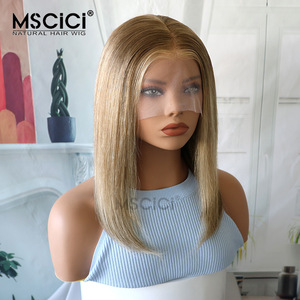 Parrucca 13x6 HD con pizzo trasparente, capelli umani birmani lisci, biondo platino con radici, fornitore all'ingrosso, 100% capelli umani - Product Image 3