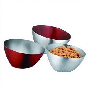 Cuenco de acero inoxidable para preparación de comida, cuenco de vidrio para ensalada de frutas, juego de cuencos para servir nueces, precio al por mayor - Product Image 1