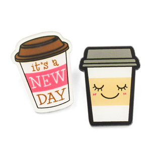 Pin de solapa, tarjeta de respaldo, decoración de estilo americano, café, Boba, té de la leche, pastel de frijol rojo, Pin de solapa de esmalte duro suave de Metal - Product Image 5