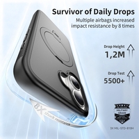 Étui de téléphone magnétique avec support rotatif à 360 degrés pour iPhone 18 Pro Max, iPhone 17 Pro, iPhone 16 Pro – Coque antichoc au toucher mat
