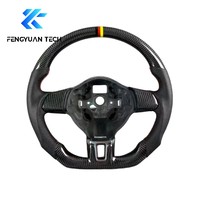 Volant en cuir et fibre de carbone forgé pour Volkswagen Golf6/MK6 GTI R Polo Passat Scirocco Jetta CC Touran Beetle