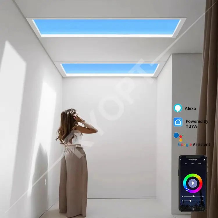 Встраиваемый искусственный светодиодный светильник с поверхностным креплением, виртуальный солнечный свет, умная панель Tuya, потолочный светильник с голубым небом