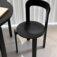 Chaise de salle à manger Rey moderne en bois massif, mobilier de maison pour petit appartement, dossier coloré et épaissi, garantie 1 an