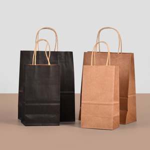 Sacs en papier kraft recyclables en couleur pleine pour l'emballage Senang01 - Product Image 4