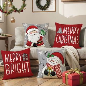 Christmas <b>Letter</b> Printed Polyester Throw Pillowcase Holiday Decorative Sofa <b>Cushion</b> Cover Bedroom Living Room - Product Image 2