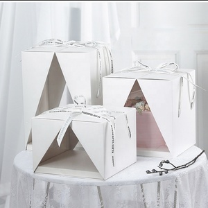 Custom Food Grade <b>Clear</b> Square Packaging <b>Box</b> Sturdy PET Cake <b>Box</b> - Product Image 2