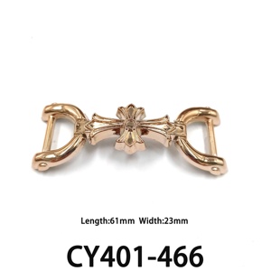 Fibbie per Scarpe Dorate alla Moda, Accessori in Metallo Rettangolari con Doppio Anello, Catena, Fiocco, Farfalla e Croce per Calzature - Product Image 4