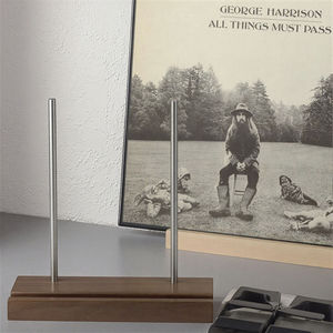 Soporte para discos de madera personalizado estante de exhibición de discos de <span class=keywords><strong>vinilo</strong></span> de madera para soporte de tocadiscos se adapta a vinilos regulares soporte de caballete para álbum - Product Image 2