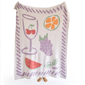 <span class=keywords><strong>XWX</strong></span> 2025 Nouvelle Couverture en Tricot Jacquard Doux et Personnalisé Effet Fruits, 100% Polyester, Idéale pour l'Hiver, Cadeau Maison, Vente Chaude - Product Image 5