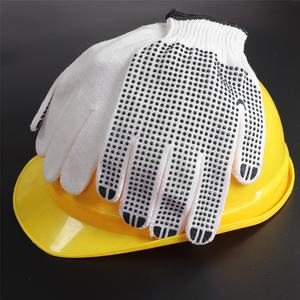 Guantes de algodón de mano a granel de construcción calibre 7 De fábrica calibre 10 guantes de trabajo industrial de algodón de punto de lunares de PVC - Product Image 5