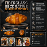 Sculpture de beignet lumineuse personnalisable en fibre de verre renforcée, présentoir sur pied pour pâtisserie