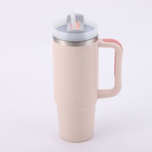 Gobelet isotherme de voyage pour voiture H2.0 avec poignée, 30 oz, couvercle, paille, antidérapant, conception personnalisée ODM OEM - Product Image 2