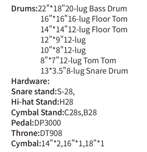 Set de Batería de Jazz Personalizable de 7 Tambores y 3 Platillos <span class=keywords><strong>Instrumento</strong></span> de Percusión YD0001 - Product Image 6