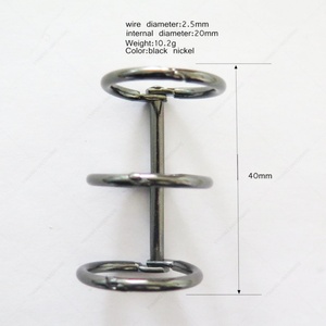 YIWANG Metal Plated Black Nickel <b>A5</b> 3 <b>Ring</b> <b>Binder</b> Clip Paper File Folder - Product Image 3