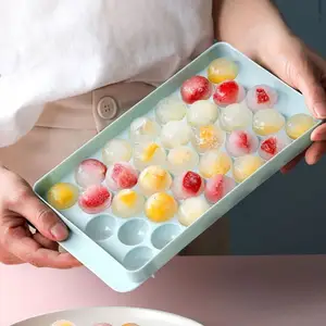 Round Ice Cube Mold tray Kitchen Tools Ice Lattice With Lid Portable Creative Food Grade Silicone Ice Cube Mold Tray