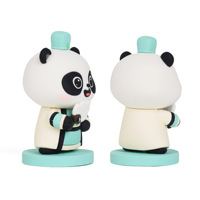 Figurine de panda en PVC personnalisée, style chinois traditionnel, Zhuge Liang, objet de collection, décoration de bureau, cadeau pour la remise des diplômes, Thanksgiving - Non toxique