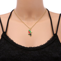Vente chaude Non Ternir 18K Or Argent Plaqué France Martinique Carte Pendentif Collier Pour Femmes Hommes