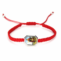 Bracelets religieux personnalisés en gros vierge marie saint benoît saint jude bracelet chapelet chance rouge chaîne noeud bracelets de prière