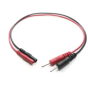 Cable de plomo de 2,0mm, electrodo macho con orificio de Pin hembra de 1,5 Din