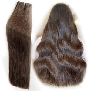 Extensiones <span class=keywords><strong>de</strong></span> Cabello Humano Virgen Sin Procesar <span class=keywords><strong>de</strong></span> Color <span class=keywords><strong>Castaño</strong></span> Cálido <span class=keywords><strong>de</strong></span> 18, 20 y 22 Pulgadas para Cabello Fino - Product Image 2