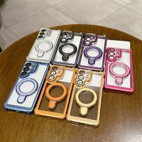 Samsung S26 Kılıfı Yeni Şeffaf Manyetik Standlı Koruyucu Telefon Kılıfı Samsung Galaxy S26 S25 S24 Ultra Plus Tutucu Kılıf