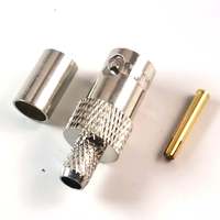 Kit de crimpado de 3 piezas con 50 conectores BNC hembra para cable RG58 LMR195, con contacto y carcasa de latón, para aplicaciones de antena de radioaficionado y RF