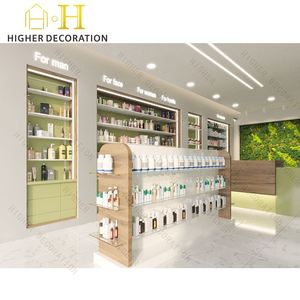 Étagères de pharmacie en bois présentoirs intérieurs de magasin meubles conception de comptoir de magasin médical pour magasin de pharmacie - Product Image 1