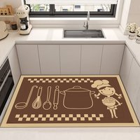 Tapis de cuisine en velours cristal anti-fatigue, antidérapant, ignifuge, imprimé sur mesure, fabriqué à la machine, adapté aux animaux domestiques