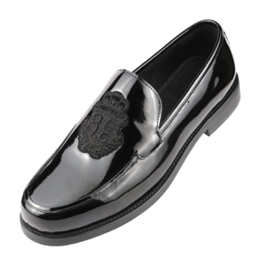 Dernier modèle de mocassins à enfiler en cuir verni <span class=keywords><strong>noir</strong></span> à semelle épaisse - Chaussures de bureau et de carrière pour hommes, confortables, élégantes et fabriquées à la main - Product Image 1