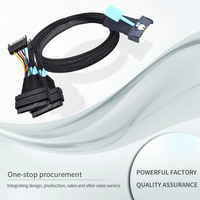 Slimline Knitting SAS MCIO 8i 74P a 2 Cable conector plano de datos de 2 SFF-8639 equipado con Cable adaptador de servidor de fuente de alimentación SATA de 15P