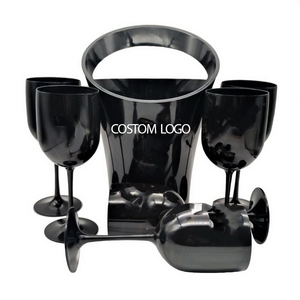 3.2L Oem Costom logo Negro Claro Blanco Sola manija Ps Acrílico Enfriador <span class=keywords><strong>Imperial</strong></span> Champán Vino Cubo de hielo de plástico para Bar de fiesta - Product Image 3