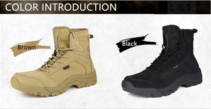 Bottes tactiques à coupe haute pour hommes Trekking résistant Style extérieur Maille EVA imperméable avec fermeture à lacets pour l'été et l'hiver - Product Image 3