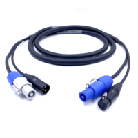 FCONNR Câble Combiné Professionnel Plus Powercon DMX 3 Broches