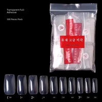 Pointes d'ongles transparentes semi-couvrantes, 500 pièces/sac, faux ongles français invisibles, extensions d'ongles sans couture pour nail art